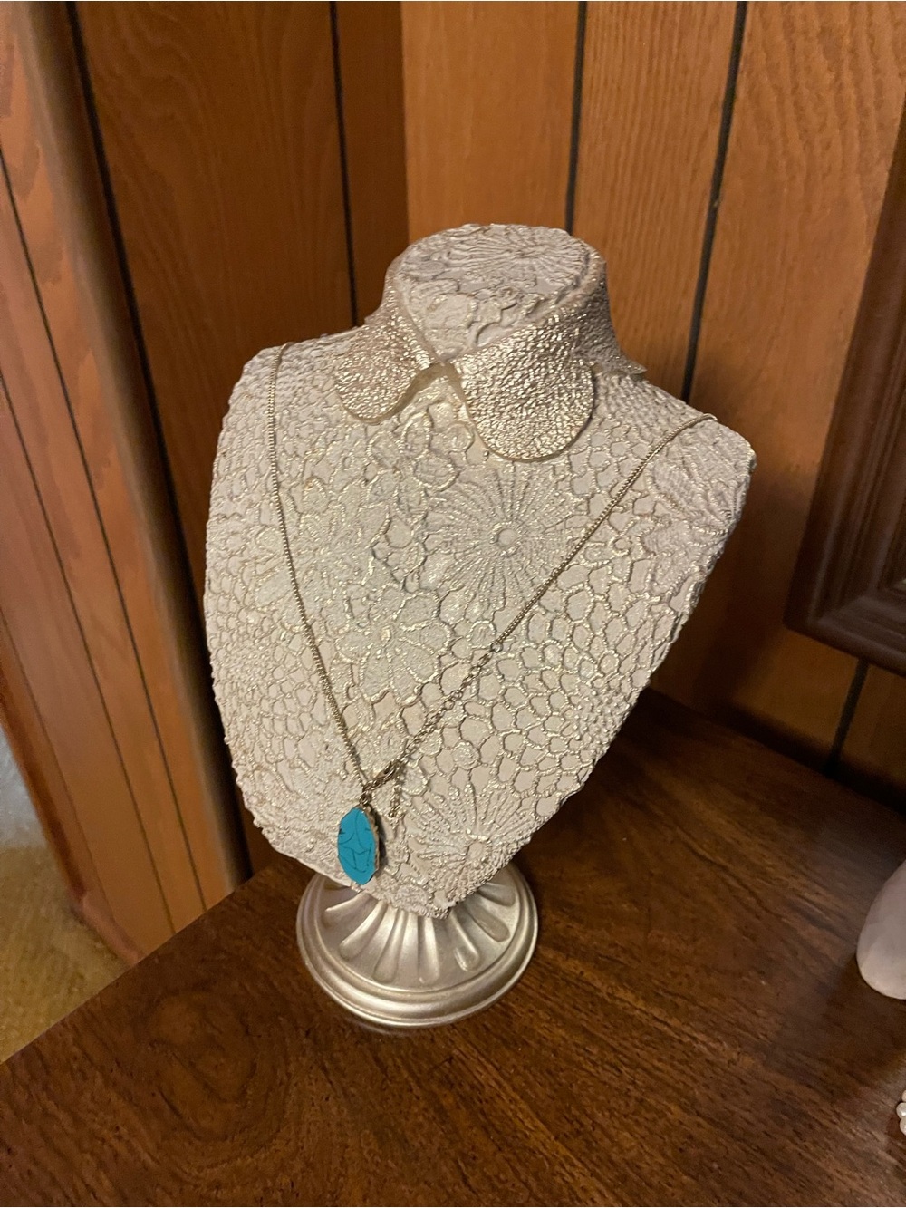 Turquoise Stone Pendant Necklace - Women Jewelry